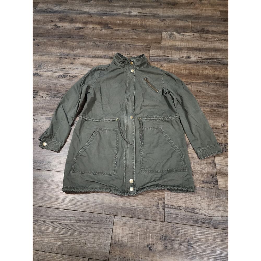 Forever 21 Girls Jacket sinched waist Size L Olive Green 2436